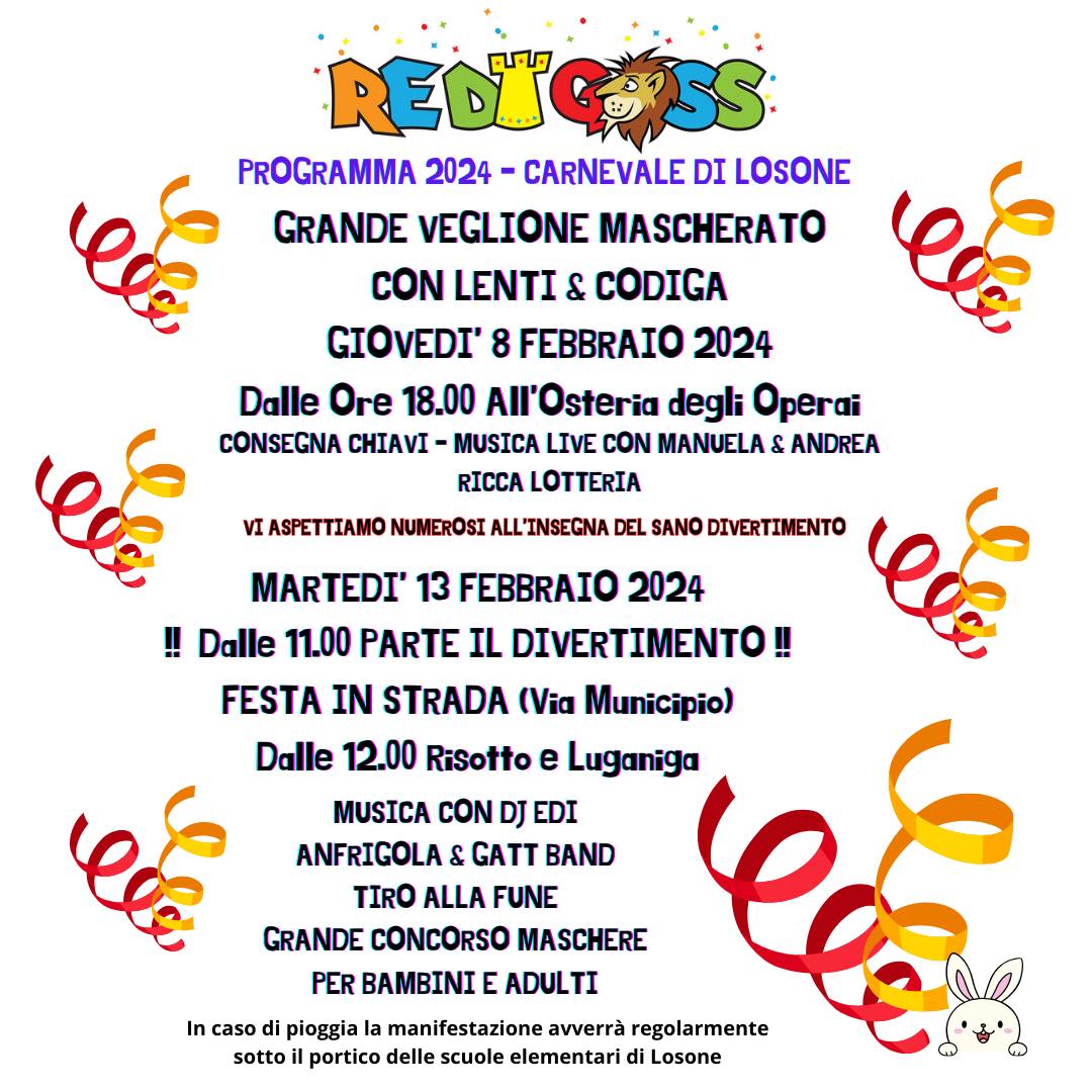 Locandina Carnevale Losone 2024